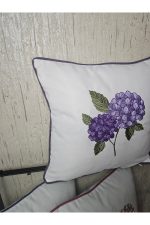 NAKIŞ İŞLEMELİ BİYELİ ORTANCA DESEN NAKIŞLI KIRLENT KILIFI 42X42 CM - Görsel 3