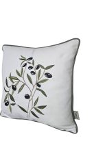 Nakış işlemeli Zeytin desen Nakışlı Kırlent Kılıfı 42x42 cm - Görsel 4
