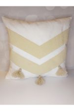 Tassel Suzene Punch ( Panç ) Nakışlı Dekoratif Kırlent Kılıfı 45x45 Cm Naturel