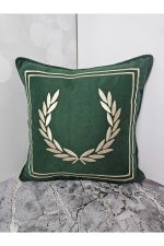 Nakışlı Işlemeli Biyeli Başak Desen Kırlent Kılıfı 42x42 Cm - Görsel 3