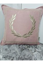 Nakışlı Işlemeli Biyeli Başak Desen Kırlent Kılıfı 42x42 Cm - Görsel 3