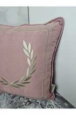 Nakışlı Işlemeli Biyeli Başak Desen Kırlent Kılıfı 42x42 Cm - Görsel 4
