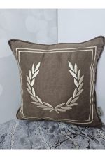 Nakışlı Işlemeli Biyeli Başak Desen Kırlent Kılıfı 42x42 Cm - Görsel 3