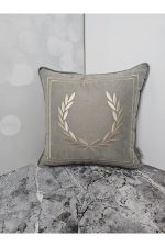 Nakışlı Işlemeli Biyeli Başak Desen Kırlent Kılıfı 42x42 Cm - Görsel 2
