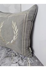 Nakışlı Işlemeli Biyeli Başak Desen Kırlent Kılıfı 42x42 Cm - Görsel 4