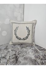 Nakışlı Işlemeli Biyeli Başak Desen Kırlent Kılıfı 42x42 Cm - Görsel 2