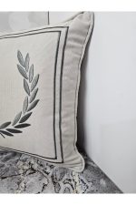 Nakışlı Işlemeli Biyeli Başak Desen Kırlent Kılıfı 42x42 Cm - Görsel 4