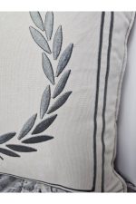 Nakışlı Işlemeli Biyeli Başak Desen Kırlent Kılıfı 42x42 Cm - Görsel 5