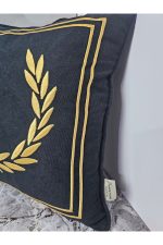 Nakışlı Işlemeli Biyeli Başak Desen Kırlent Kılıfı 42x42 Cm - Görsel 4