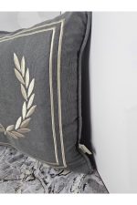 Nakışlı Işlemeli Biyeli Başak Desen Kırlent Kılıfı 42x42 Cm - Görsel 4