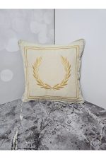 Nakışlı Işlemeli Biyeli Başak Desen Kırlent Kılıfı 42x42 Cm - Görsel 2