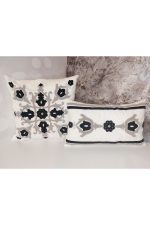 Damask Suzene Punch ( Panç ) Nakışlı Dekoratif Kırlent Kılıfı 45x45 Cm Naturel - Görsel 2