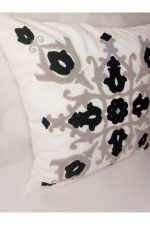 Damask Suzene Punch ( Panç ) Nakışlı Dekoratif Kırlent Kılıfı 45x45 Cm Naturel - Görsel 4