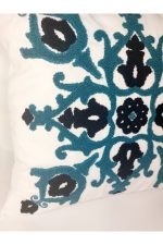 Damask Suzene Punch ( Panç ) Nakışlı Dekoratif Kırlent Kılıfı 45x45 Cm Naturel - Görsel 4