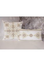 Damask Suzene Punch ( Panç ) Nakışlı Dekoratif Kırlent Kılıfı 45x45 Cm Naturel - Görsel 2