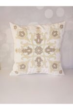 Damask Suzene Punch ( Panç ) Nakışlı Dekoratif Kırlent Kılıfı 45x45 Cm Naturel - Görsel 3
