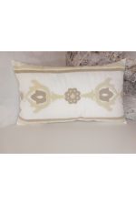 Damask Suzene Punch ( Panç ) Nakışlı Dekoratif Kırlent Kılıfı 45x45 Cm Naturel - Görsel 5