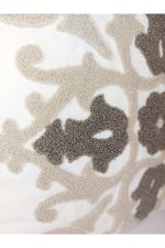 Damask Suzene Punch ( Panç ) Nakışlı Dekoratif Kırlent Kılıfı 45x45 Cm Naturel - Görsel 6