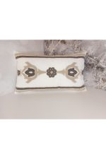 Damask Suzene Punch ( Panç ) Nakışlı Dekoratif Kırlent Kılıfı 45x45 Cm Naturel - Görsel 7