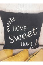 Nakışlı Kırlent Kılıfı Home Sweat Home Model Işlemeli Biyeli - Görsel 2