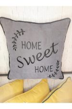 Nakışlı Kırlent Kılıfı Home Sweat Home Model Işlemeli Biyeli - Görsel 2