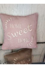 Nakışlı Kırlent Kılıfı Home Sweat Home Model Işlemeli Biyeli - Görsel 2