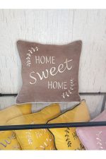 Nakışlı Kırlent Kılıfı Home Sweat Home Model Işlemeli Biyeli - Görsel 2