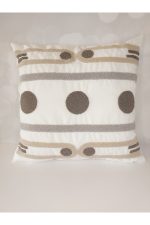 Geometric Suzene Punch ( Panç ) Nakışlı Dekoratif Kırlent Kılıfı 45x45 Cm Naturel - Görsel 2