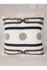 Geometric Suzene Punch ( Panç ) Nakışlı Dekoratif Kırlent Kılıfı 45x45 Cm Naturel - Görsel 2