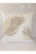 Leaf Suzene Punch ( Panç ) Nakışlı Dekoratif Kırlent Kılıfı 45x45 Cm Naturel - Görsel 2
