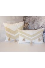 Tassel 2 Li Suzene Punch ( Panç ) Nakışlı Dekoratif Kırlent Kılıfı 45x45 Cm Naturel - Görsel 2