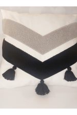 Tassel Suzene Punch ( Panç ) Nakışlı Dekoratif Kırlent Kılıfı 45x45 Cm Naturel - Görsel 3