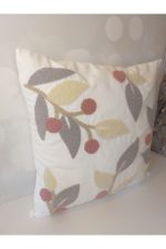 Bahar Suzene Punch ( Panç ) Nakışlı Dekoratif Kırlent Kılıfı 45x45 Cm Naturel - Görsel 3
