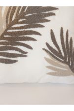 Leaf Suzene Punch ( Panç ) Nakışlı Dekoratif Kırlent Kılıfı 45x45 Cm Naturel - Görsel 3