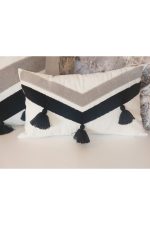 Tassel 2 Li Suzene Punch ( Panç ) Nakışlı Dekoratif Kırlent Kılıfı 45x45 Cm Naturel - Görsel 3