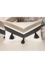 Tassel 2 Li Suzene Punch ( Panç ) Nakışlı Dekoratif Kırlent Kılıfı 45x45 Cm Naturel - Görsel 3