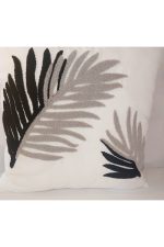 Leaf Suzene Punch ( Panç ) Nakışlı Dekoratif Kırlent Kılıfı 45x45 Cm Naturel - Görsel 4