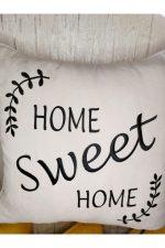 Nakışlı Kırlent Kılıfı Home Sweat Home Model Işlemeli Biyeli - Görsel 4