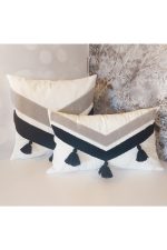 Tassel Suzene Punch ( Panç ) Nakışlı Dekoratif Kırlent Kılıfı 45x45 Cm Naturel - Görsel 5