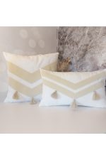 Tassel 2 Li Suzene Punch ( Panç ) Nakışlı Dekoratif Kırlent Kılıfı 45x45 Cm Naturel - Görsel 5