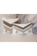 Tassel Suzene Punch ( Panç ) Nakışlı Dekoratif Kırlent Kılıfı 45x45 Cm Naturel - Görsel 5