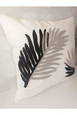 Leaf Suzene Punch ( Panç ) Nakışlı Dekoratif Kırlent Kılıfı 45x45 Cm Naturel - Görsel 6