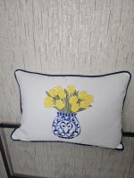 BLUE BLANC VAZO LALE DESEN NAKIŞLI KIRLENT KILIFI - Görsel 3